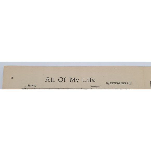 Vintage Sheet Music 1944 All Of My Life Voice Piano Guitar Irving Berlin - Picture 3 of 5